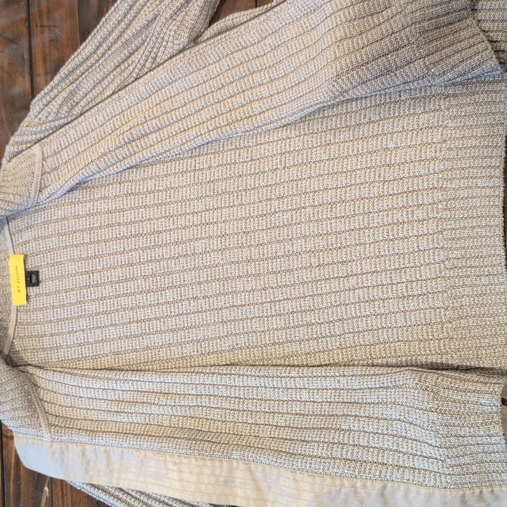 St. John Ribbed Knit Full Zip Sweater Linen Wool Silk Blend - Picture 6 of 8
